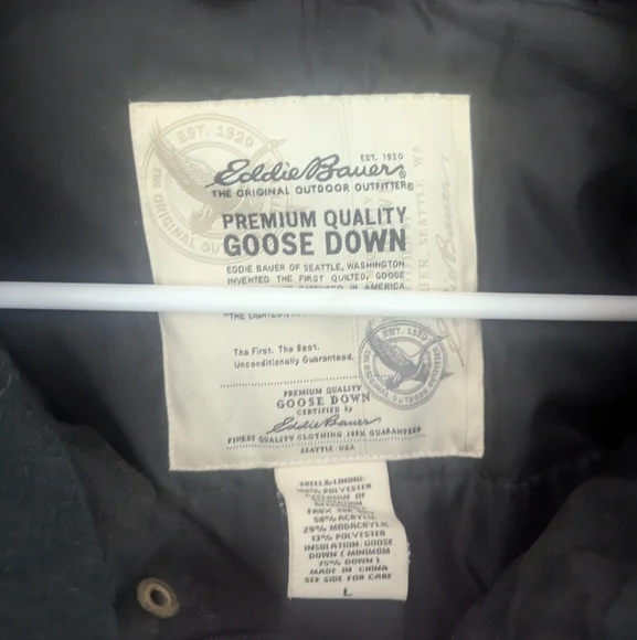 Vintage Rare Eddie Bauer Goose Down Men's outdoor ski/snowboard/work coat size L - Picture 8 of 10
